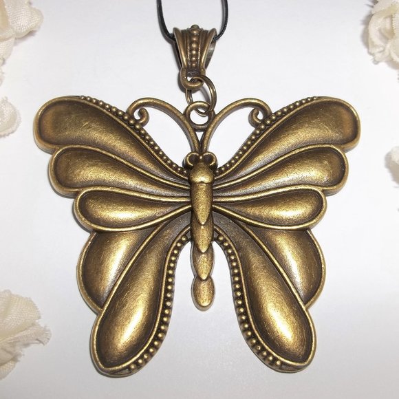 wvluckygirl Jewelry - Boho Butterfly Necklace, Statement Necklace, Pendant, Butterfly, Necklace A125